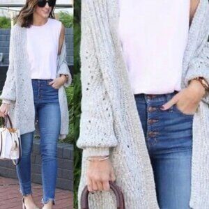 CABI Cathedral Open Cardigan Long Sleeve Gray S #3472 EUC